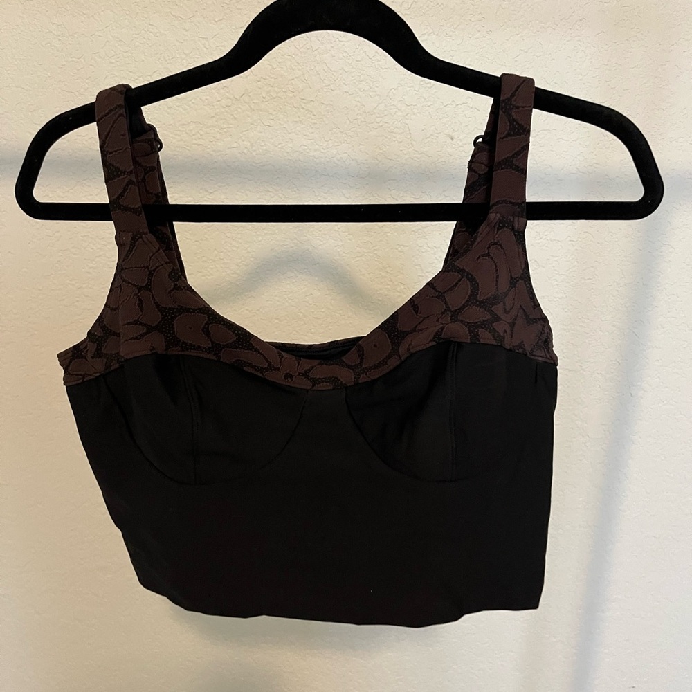Black and Brown Women's Crop Top workout tank